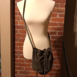 Brown suede crossbody